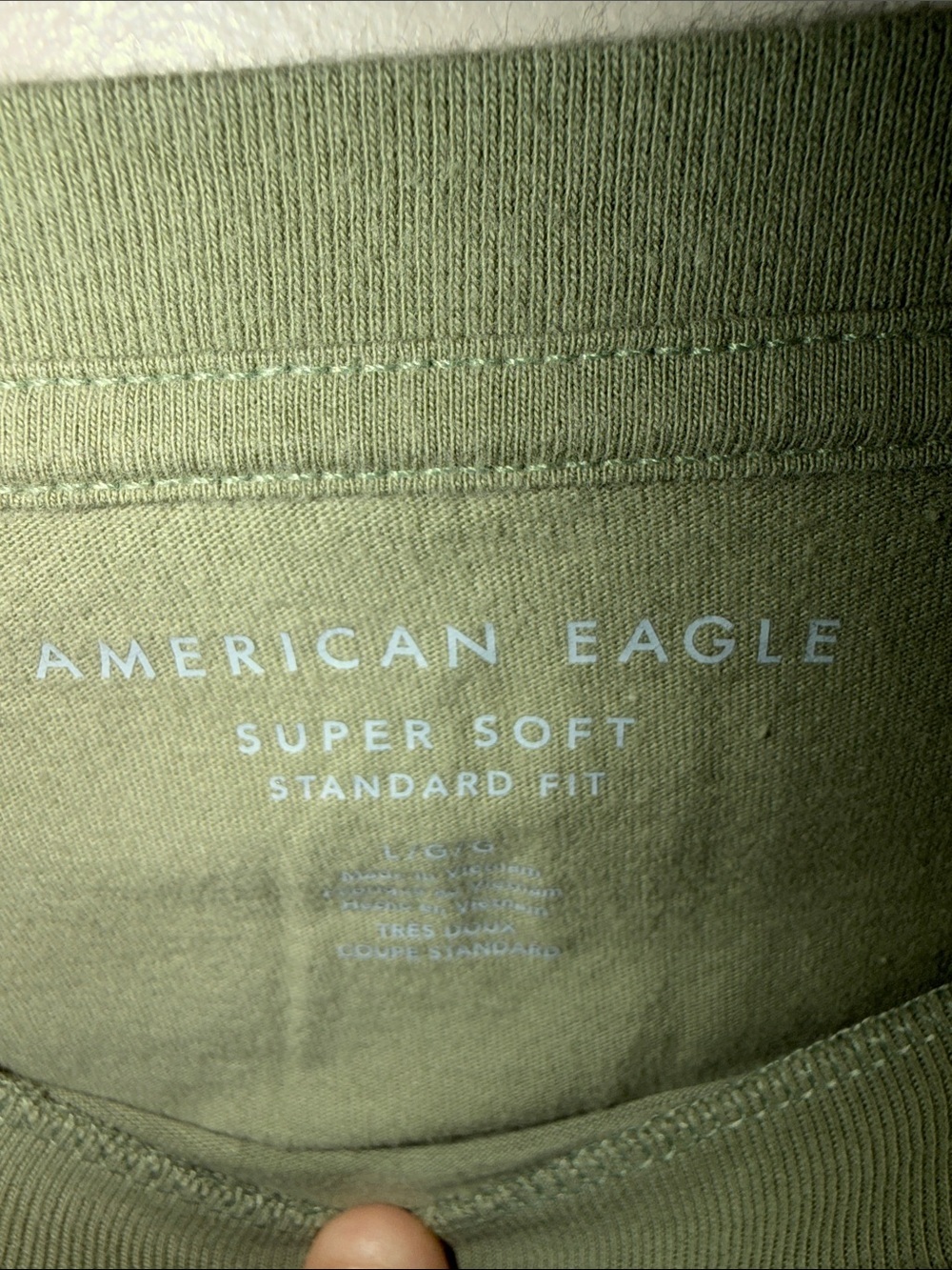 American Eagle Outfitters Olive Green Short Sleeve Crew Tee - Picture 2 of 4